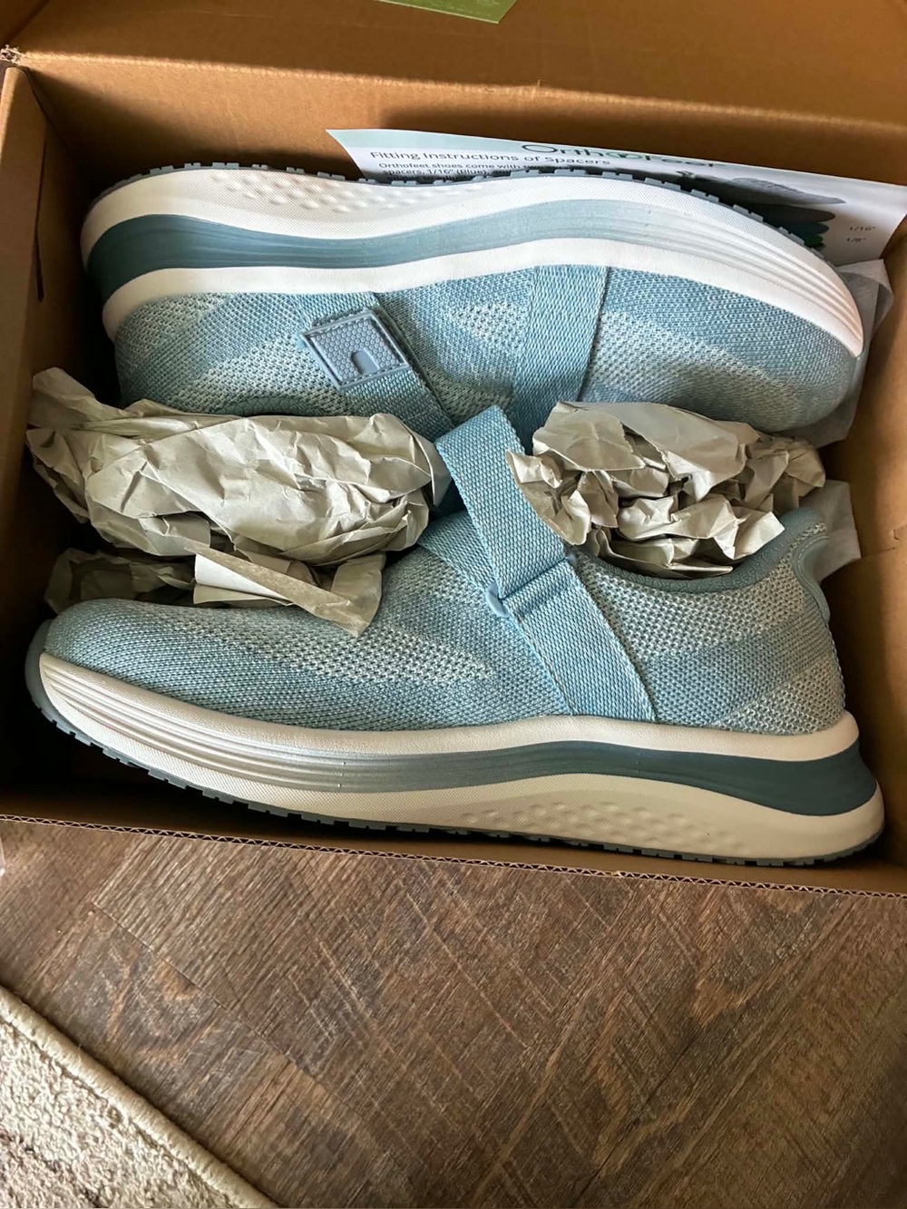 Orthofeet Naya Knit Sneakers in Light Blue (Size 10.5, medium (b) width)